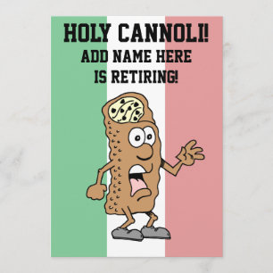 イタリアの退職のCannoliの神聖なイタリアンな旗 招待状
