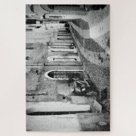 イタリアの通りで白黒のスクーター ジグソーパズル