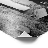 イタリアの通りで白黒のスクーター フォトプリント            (角)