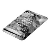 イタリアの通りで白黒のスクーター マグネット (左側)