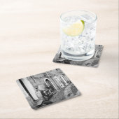 イタリアの通りのスクーター スクエアペーパーコースター (インサイチュ)