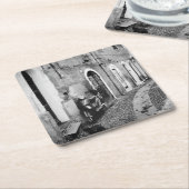 イタリアの通りのスクーター スクエアペーパーコースター (アングル)