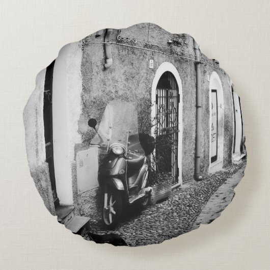 イタリアの通りのスクーター ラウンドクッション (裏面)