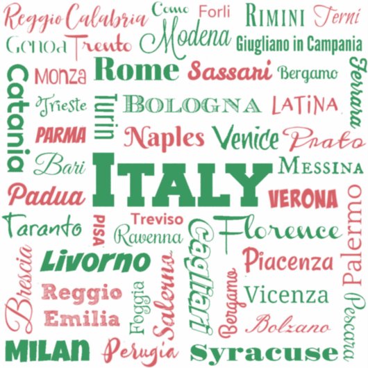 イタリアの都市ビニールのステッイタリアンカー – 旗の色 シール (正面)