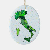 イタリアの陽気なパステル調の雪片そして地図 セラミックオーナメント (右)