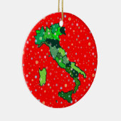 イタリアの陽気なパステル調の雪片そして地図 セラミックオーナメント (右)