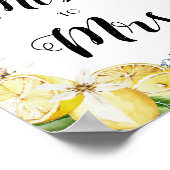 イタリアの青いタイル恋しく思のレモンからミセス・サイン ポスター (角)