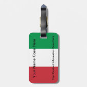 イタリアの革バンドが付いているイタリアンな旗の荷物のラベル ラゲッジタグ (裏面縦)