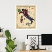 イタリアの風俗地図1868 ポスター (ホームオフィス)