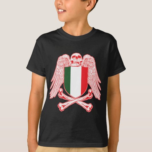 イタリアの骨が交差した図形 Tシャツ (正面)