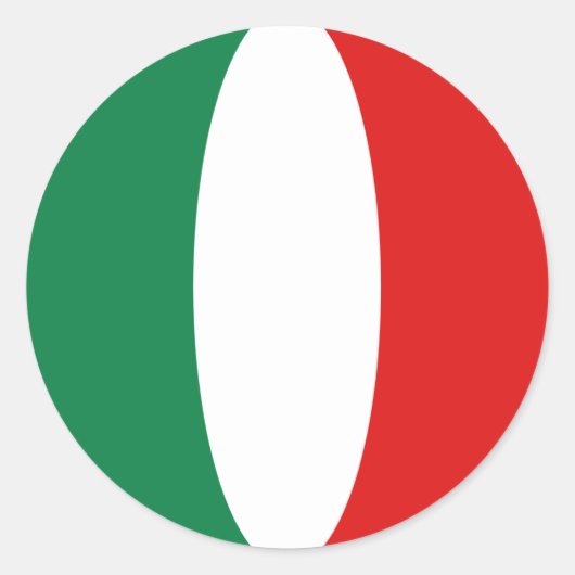 イタリアの魚眼フラグステッカー ラウンドシール (正面)