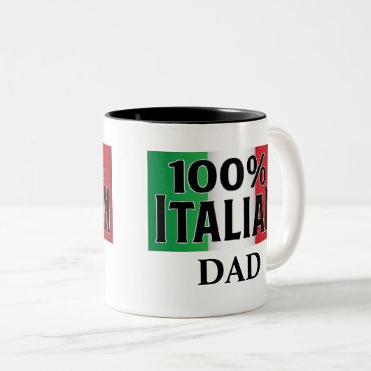 イタリアの100%のイタリアン国旗を作成 ツートーンマグカップ (正面右)