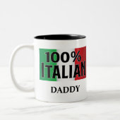 イタリアの100%のイタリアン国旗を作成 ツートーンマグカップ (左)