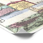 イタリアの1706ドゥラフィーユの地図 ポスター (角)