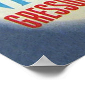 イタリアのAosta Valleyで幸せな女性。ヴィンテージ旅行 ポスター (角)