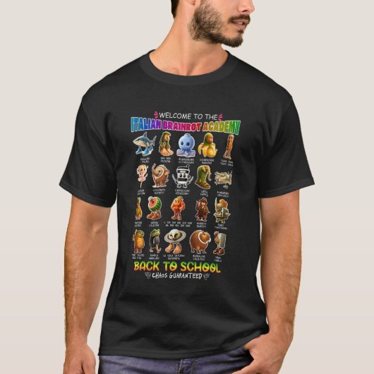 イタリアのBrainrotミーム おもしろい新学期のカオス C Tシャツ (正面)