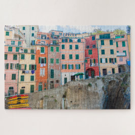 イタリアのCinque Terre、Manarola建物 ジグソーパズル