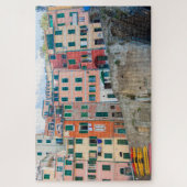 イタリアのCinque Terre、Manarola建物 ジグソーパズル (縦)