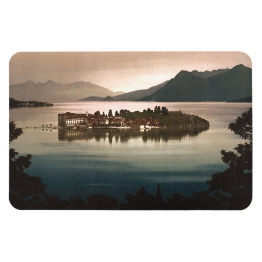 イタリアのIsola Bella by Moonlight, Lake Maggiore マグネット (横)