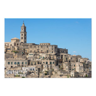 イタリアのSassiのディディミアムのマテラ都市 フォトプリント