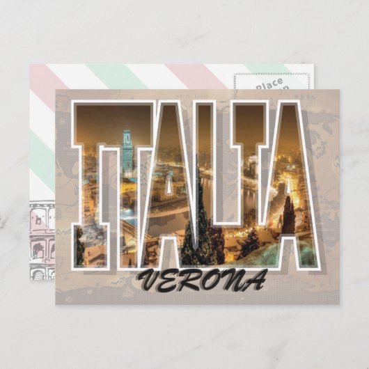 イタリアはがき,ベローナ ポストカード (正面/裏面)
