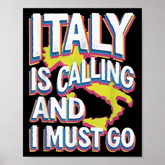 イタリアはトラベルアートを呼んでいる ポスター (正面)