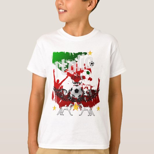 イタリアは世界のサッカーの恋人のためのcalcioのTシャツに送風します Tシャツ (正面)