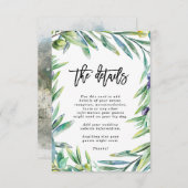 イタリアは結婚情報の詳細 エンクロージャーカード (正面/裏面)