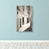 イタリアぶら下がったの路地で洗濯物を乾かす キャンバスプリント (インサイチュ (ウッドフロア))