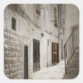 イタリアぶら下がったの路地で洗濯物を乾かす スクエアシール (正面)