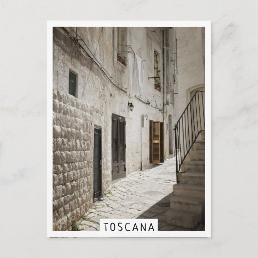 イタリアぶら下がったの路地で洗濯物を乾かす ポストカード (正面)