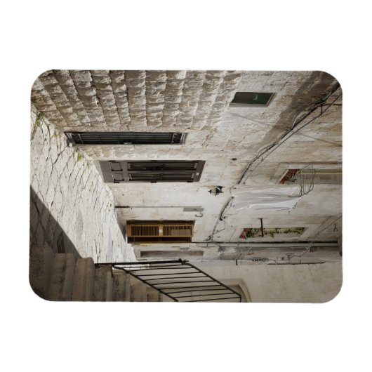 イタリアぶら下がったの路地で洗濯物を乾かす マグネット (横)