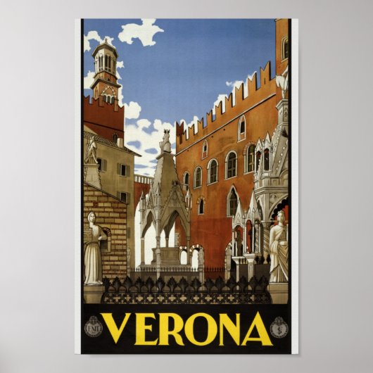 イタリアへの旅行 – Verona Vintage Poster ポスター (正面)