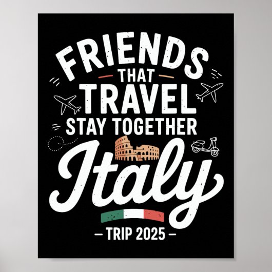 イタリアへ一緒に行く友達 2025年 おそろいC ポスター (正面)