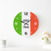 イタリアよ強く – イタリア国旗の壁掛け時計 ラージ壁時計 (ホーム)