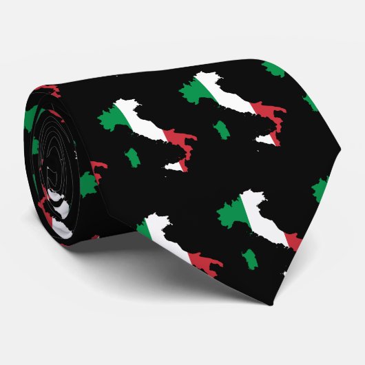 イタリアをイタリア国旗の色でタイルにしたパターン ネクタイ (ロール)
