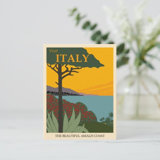 イタリアを訪れ、美しいアマルフィ海岸旅行 ポストカード (スタンド正面)