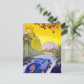 イタリアを車で旅行、ヴィンテージ旅行はがき ポストカード (スタンド正面)