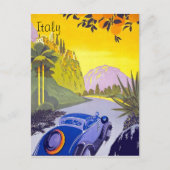イタリアを車で旅行、ヴィンテージ旅行はがき ポストカード (正面)
