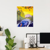 イタリアを車で旅行、ヴィンテージ旅行ポスター ポスター (ホームオフィス)