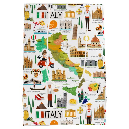 イタリアアイコンデザイン抱き枕 ミディアムペーパーバッグ (裏面)