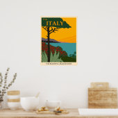 イタリアアマルフィコーストヴィンテージトラベル ポスター (キッチン)
