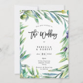 イタリアアマルフィモダンオリーブ結婚式招待状 招待状 (正面)