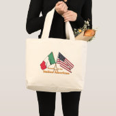 イタリアアメリカがあること誇りを持った ラージトートバッグ (正面(商品))