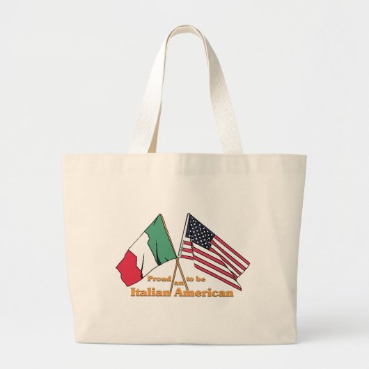 イタリアアメリカがあること誇りを持った ラージトートバッグ (正面)