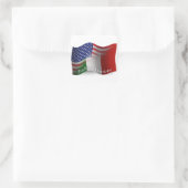 イタリアアメリカの振る旗 スクエアシール (バッグ)