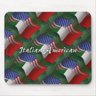 イタリアアメリカの振る旗 マウスパッド