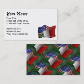 イタリアアメリカの振る旗 名刺 (正面/裏面)