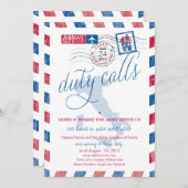 イタリアアンティーク航空便軍隊の移動告知 招待状 (正面/裏面)