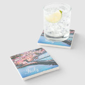 イタリアイスキアオールドタウントラベルフォト ストーンコースター (横)